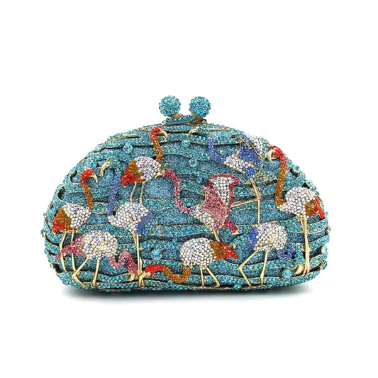 Blue Flamingo Clutch