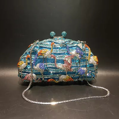 Blue Flamingo Clutch
