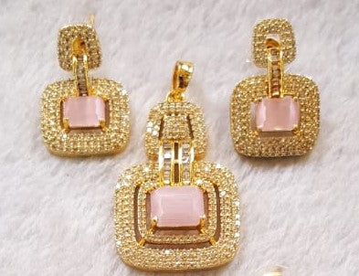 Mint Green Cubic Zircon Pendant Set