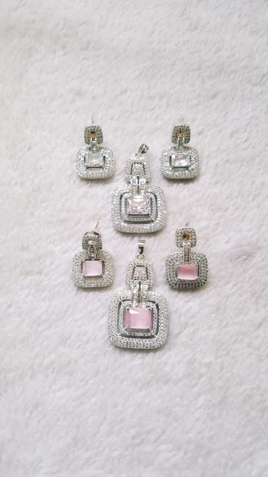 Mint Green Cubic Zircon Pendant Set