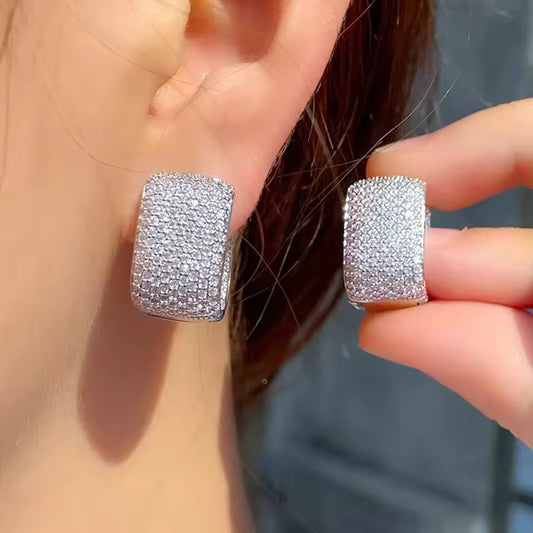 Diamond Huggie Hoop Earrings