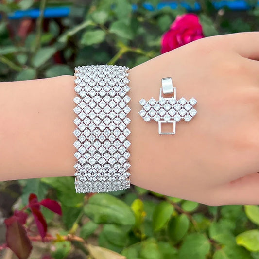 Diamond Multi-Row Cuff Bracelet