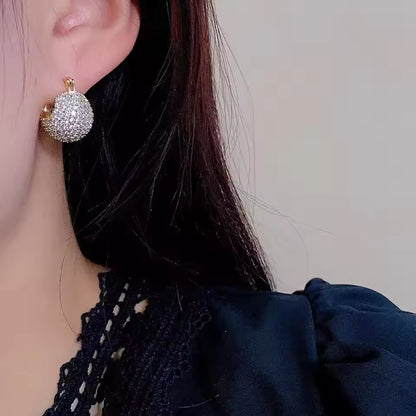 Pavé Domed Huggie Hoop Earrings