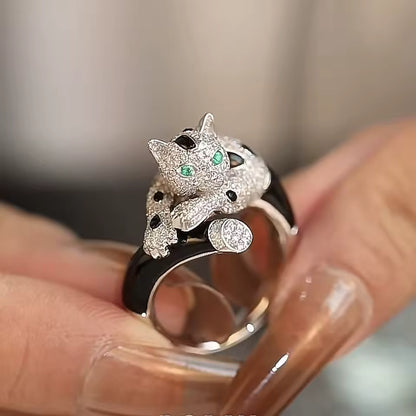 Emerald Eyes Cat Ring