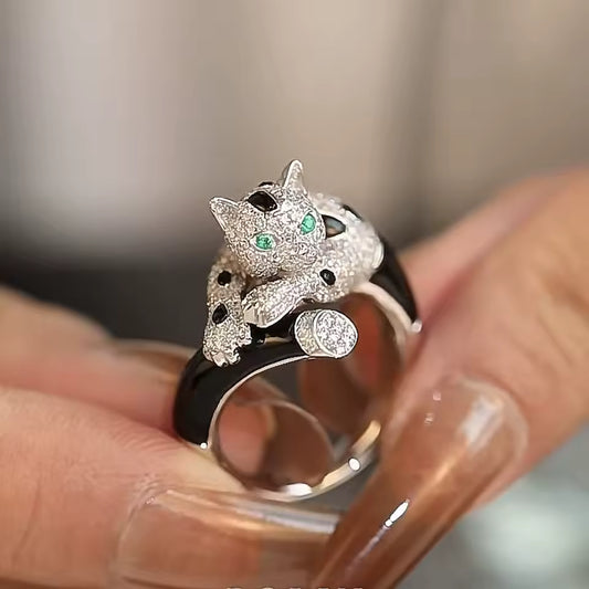Emerald Eyes Cat Ring