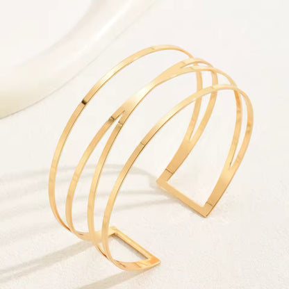 Gold Multi-Layer Cross Arm Cuff