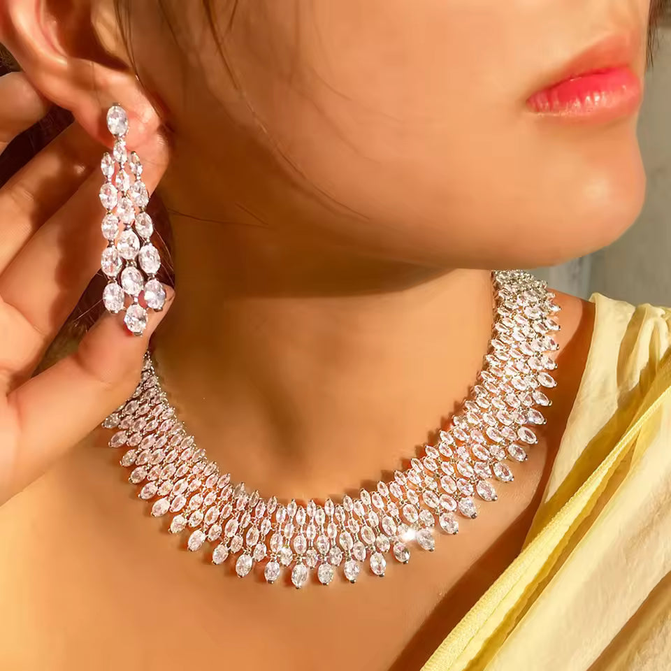 Marquise-cut Cubic Zirconi Jewelry Set