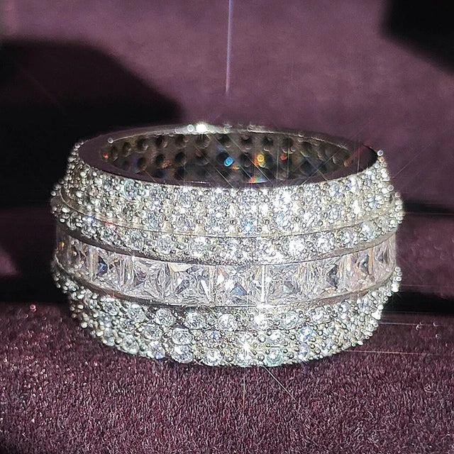 Princess Cut Pave Eternity Band