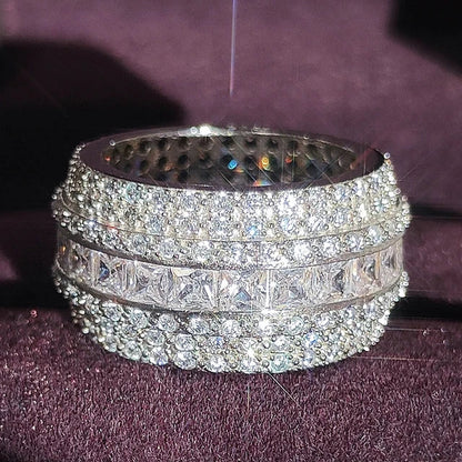 Princess Cut Pave Eternity Band