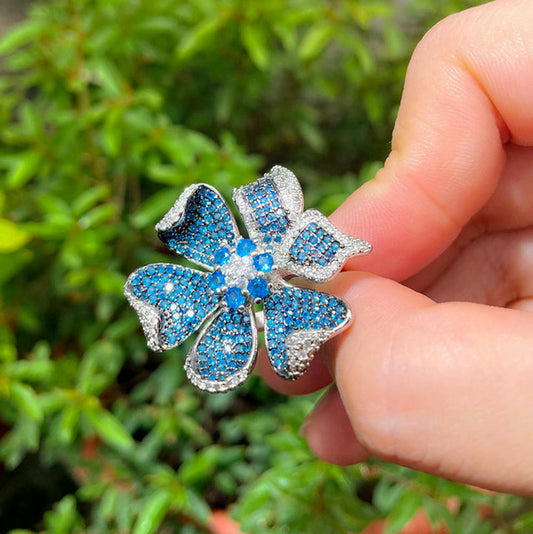 Blue & White Flower Ring