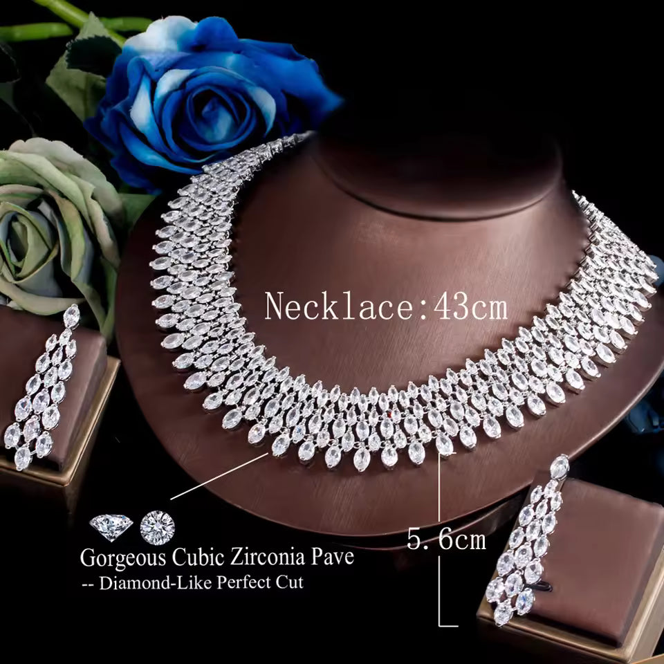 Marquise-cut Cubic Zirconi Jewelry Set