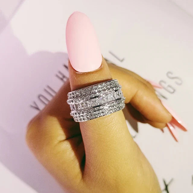 Princess Cut Pave Eternity Band