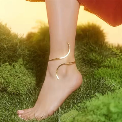 Gold Spiral Ankle Cuff