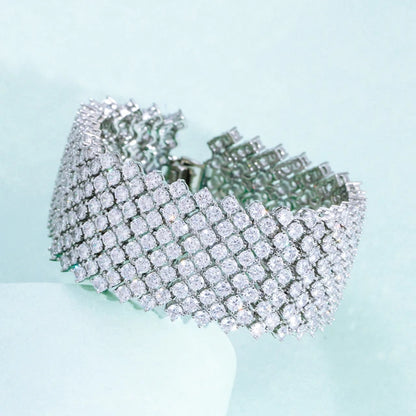 Diamond Multi-Row Cuff Bracelet