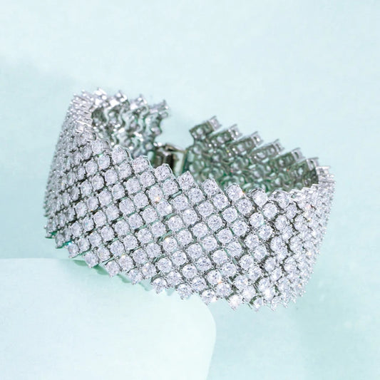 Diamond Multi-Row Cuff Bracelet