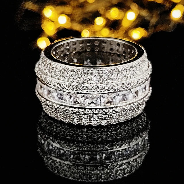 Princess Cut Pave Eternity Band