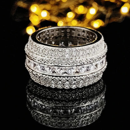 Princess Cut Pave Eternity Band