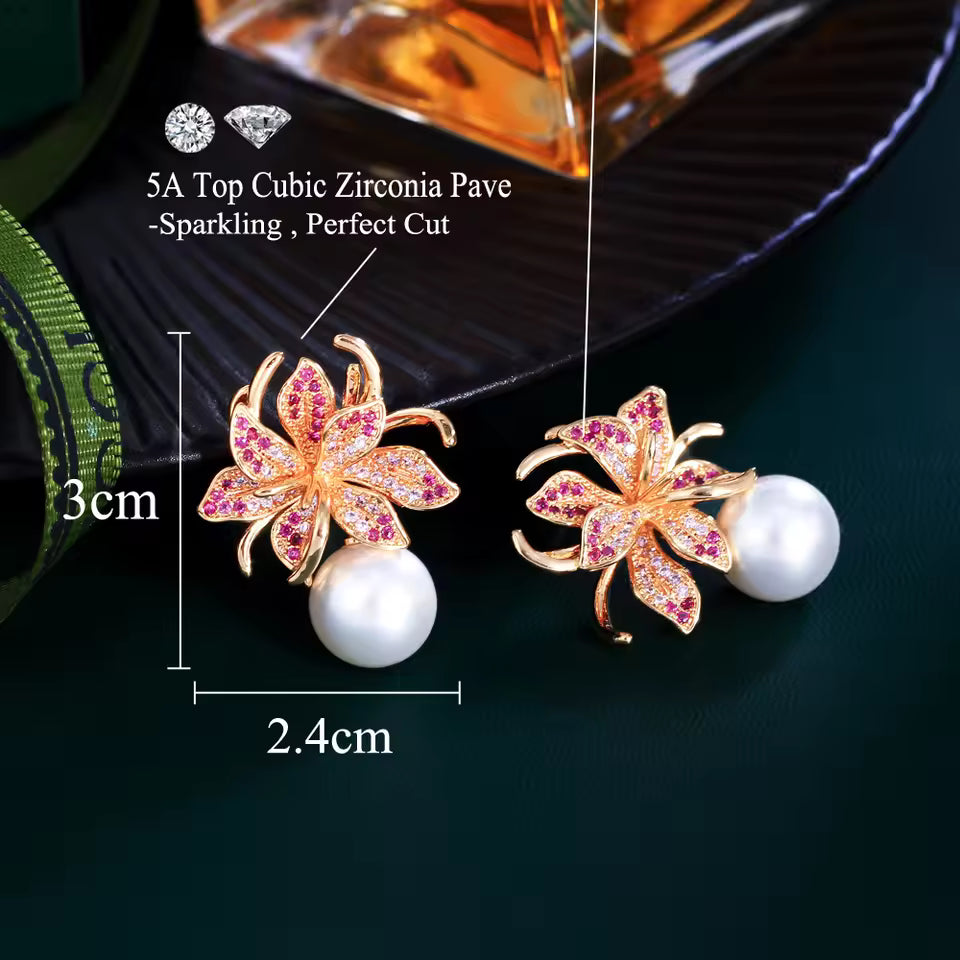 Gucci Flower Pearl Earrings