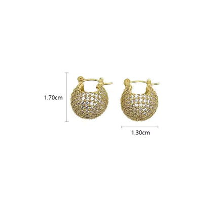 Pavé Domed Huggie Hoop Earrings