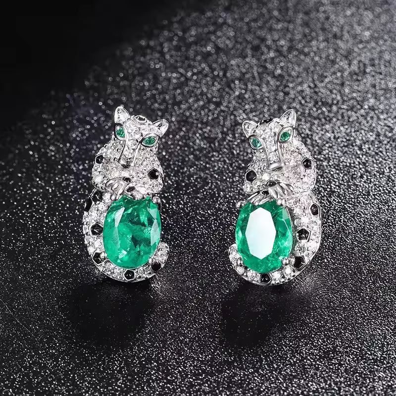 Leopard Sapphire Stud Earrings