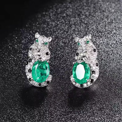 Leopard Sapphire Stud Earrings