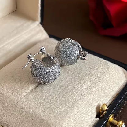 Pavé Domed Huggie Hoop Earrings