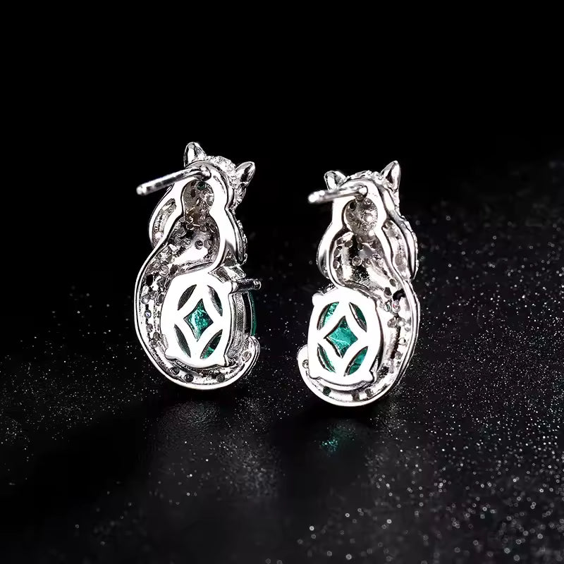 Leopard Sapphire Stud Earrings