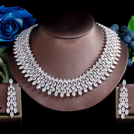 Marquise-cut Cubic Zirconi Jewelry Set