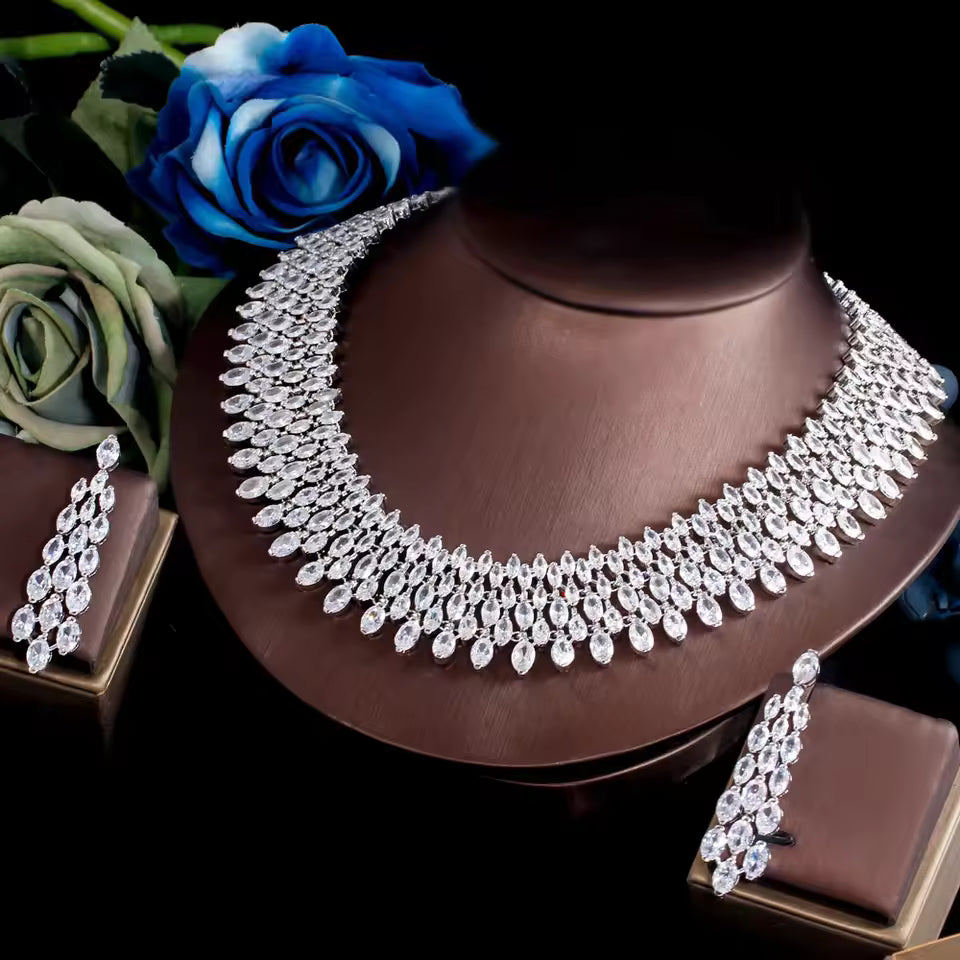 Marquise-cut Cubic Zirconi Jewelry Set