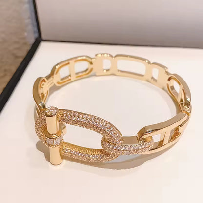 Tiffany Knot Double Row Hinged Bangle
