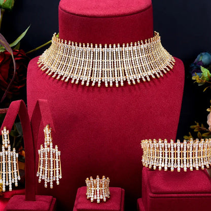 GODKI Luxury Cubic Zircon Bridal Jewelry Set