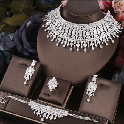 AD White Stone Choker Set
