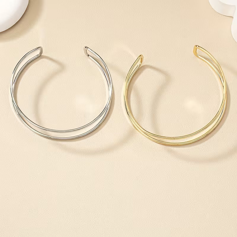 Gold Double Band Arm Cuff