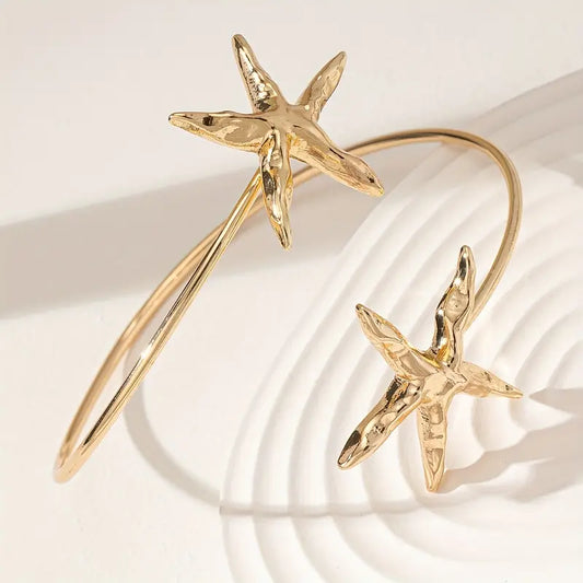 Gold Starfish Wrap Bracelet