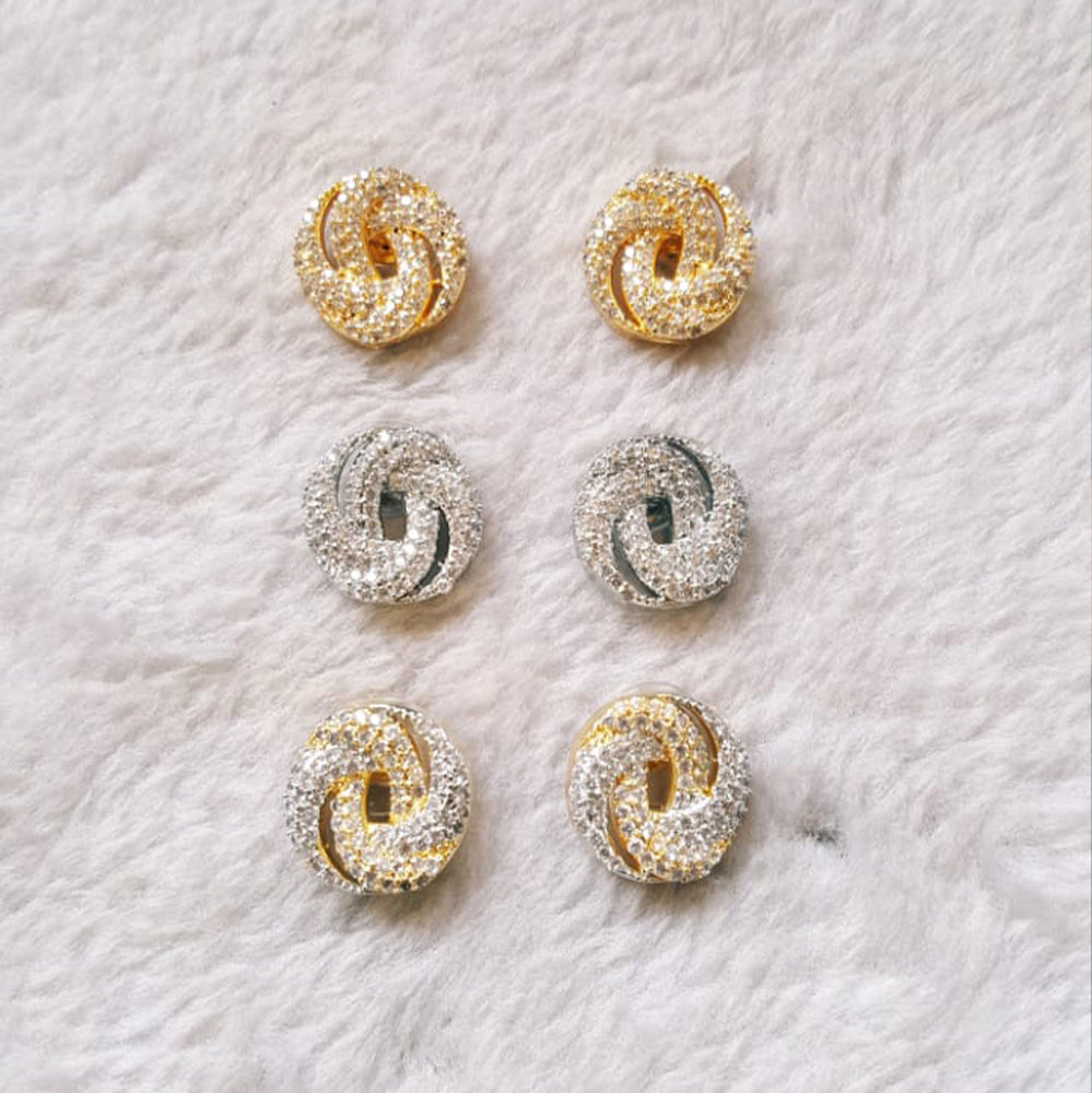 Aaira Interlocking Knotted Stud Earrings