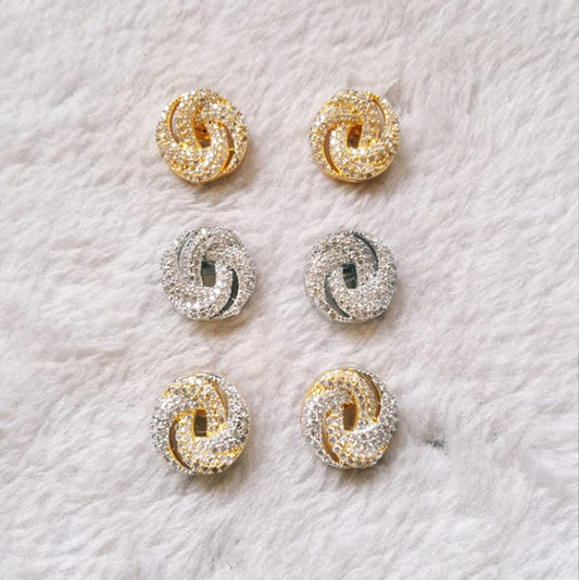 Aaira Interlocking Knotted Stud Earrings