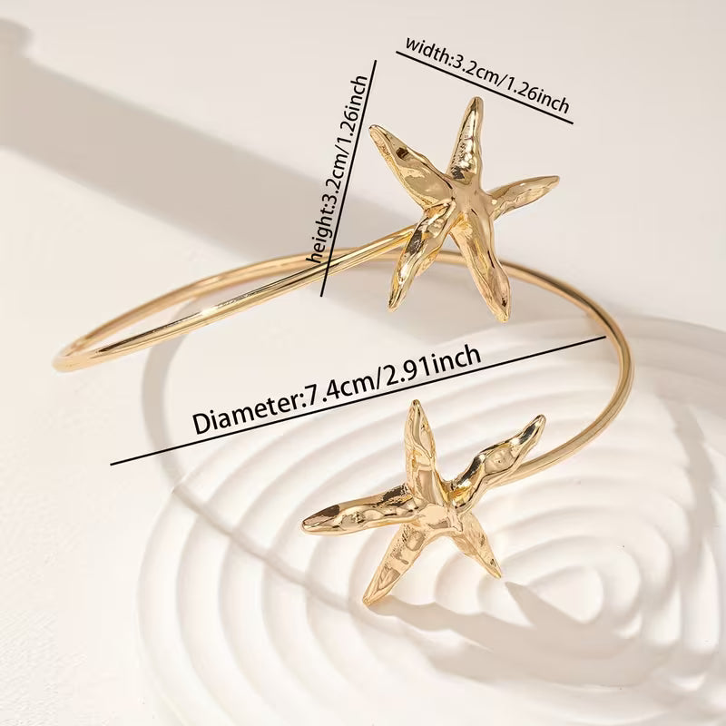 Gold Starfish Wrap Bracelet