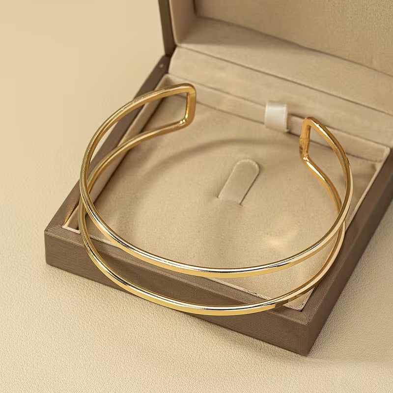 Gold Double Band Arm Cuff