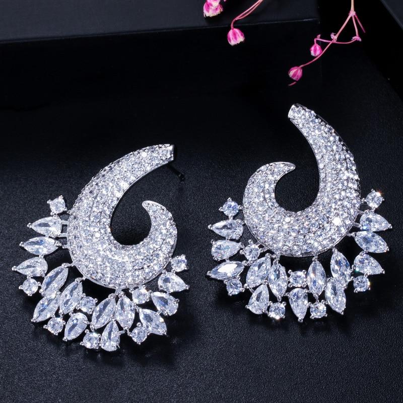 Pink & Emerald Crystal Spiral Drop Earrings