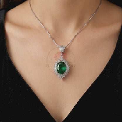 Silver Finish Zircon Locket with Chain