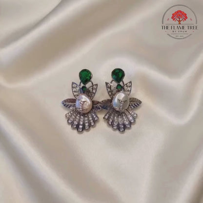 Real Pearl & AD Zircon Earrings