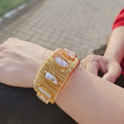 Aurelia Mother of Pearl Gold Plated Bangle