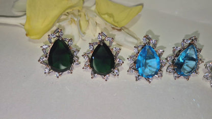 Pear Shape Zircon Stud Tops