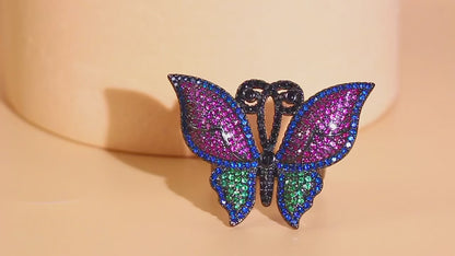 Colorful Butterfly Cocktail Ring