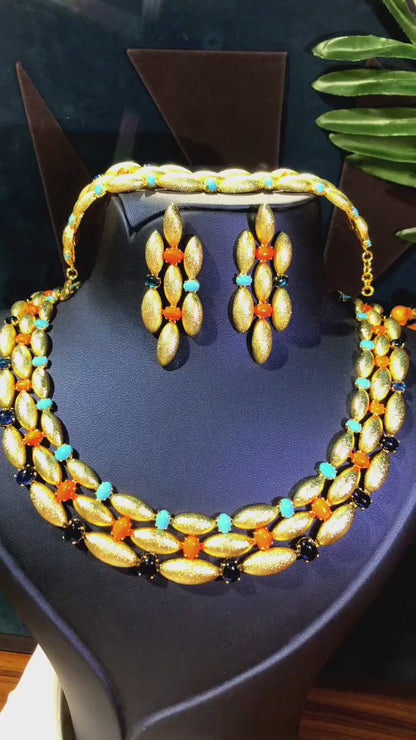 4-piece Multicolor Marquise Cubic Zirconia Jewelry Set