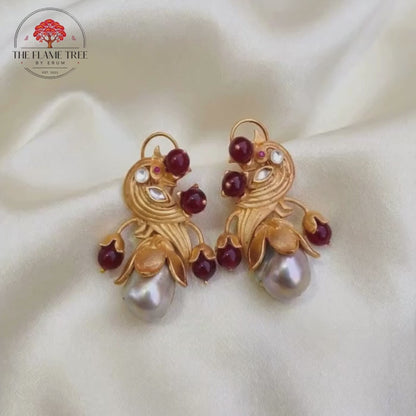 Peacock Pearl Earrings