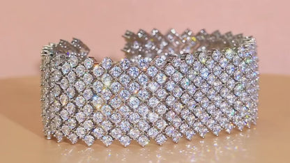 Diamond Multi-Row Cuff Bracelet