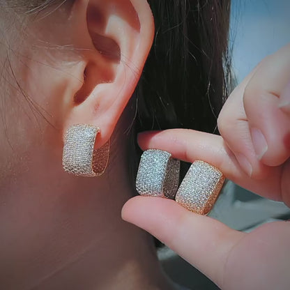 Diamond Huggie Hoop Earrings