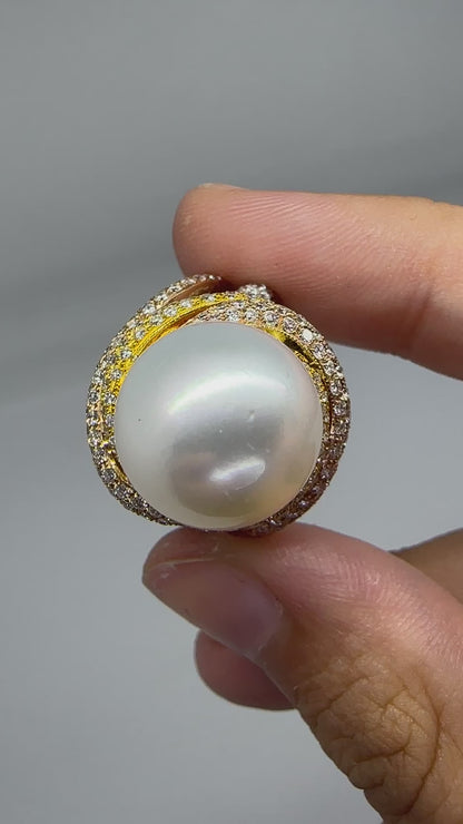 Gold plated pearl ring