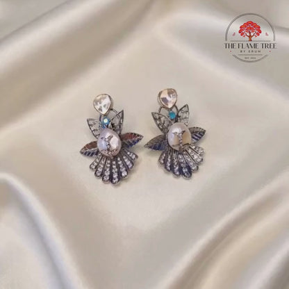 Real Pearl & AD Zircon Earrings